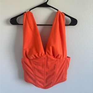 Nasty Gal Corset Tank Top Orange Sz M